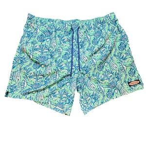 Vineyard Vines Swim Trunks Sea Life Print Blue Green Mens  2XL‎ Lined NWT